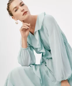 V-Neck Ruffle Maxi Dress