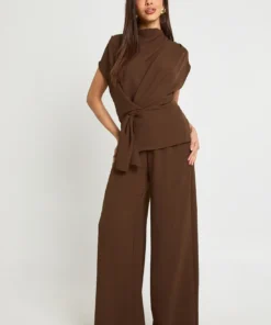 Woven Drape Blouse & Trouser Co-Ord